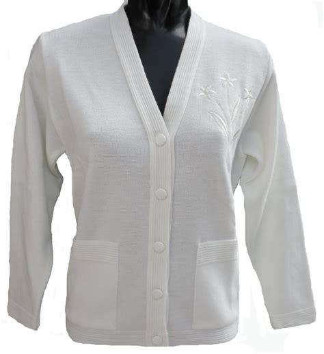 ladies plain white cardigan.